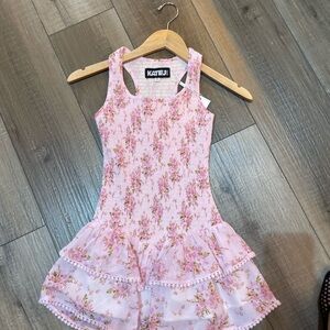 Katie J NYC Pink Floral Ruffle Dress
